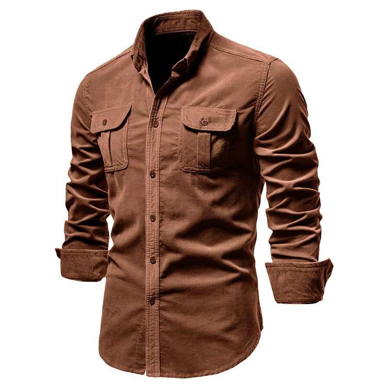 Corduroy Button Up Shirt Men - Men's Corduroy Casual Shirt Jacket Classic