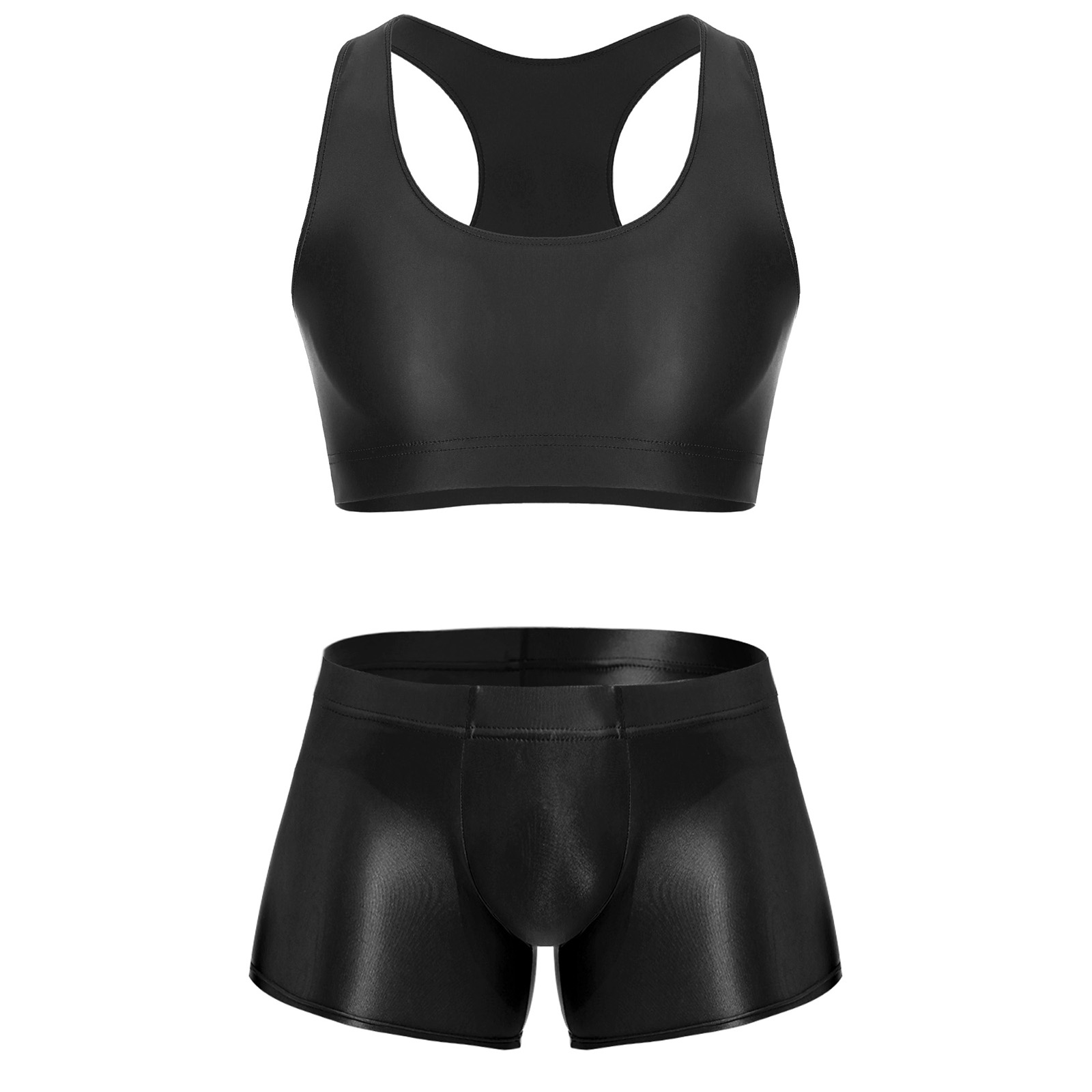 Underwear - Men Glossy Stretchy Fitness Outfit U