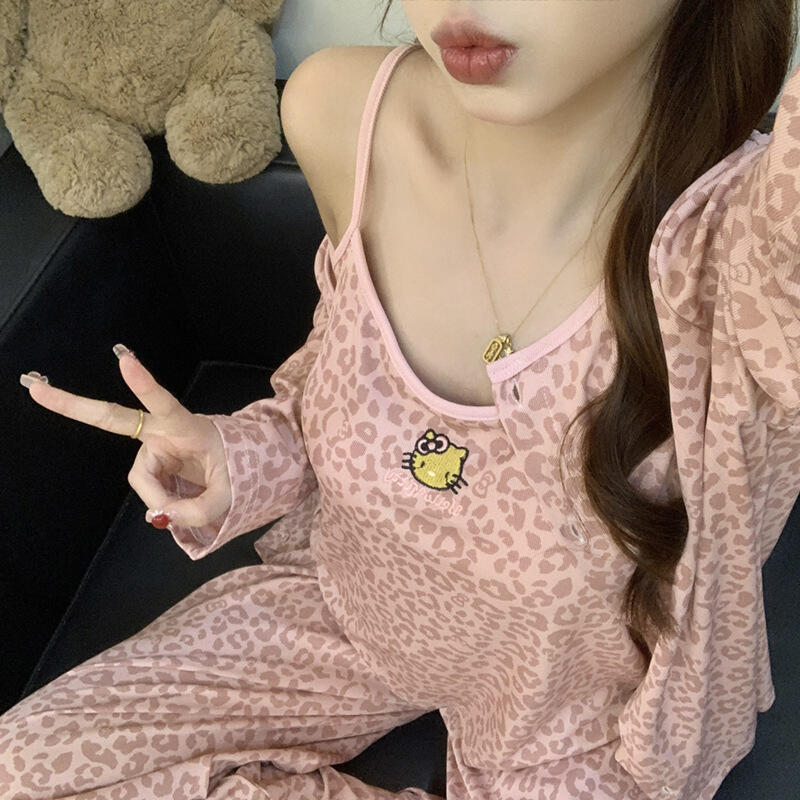 Jackets - Women's Pajamas New Hello Kitty Three-Piece