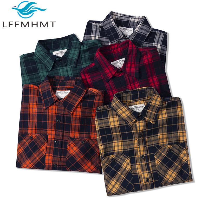 Flannel Plaid Shirt Heavy Weight - Autumn Winter Fashion Men's Classical Flannel