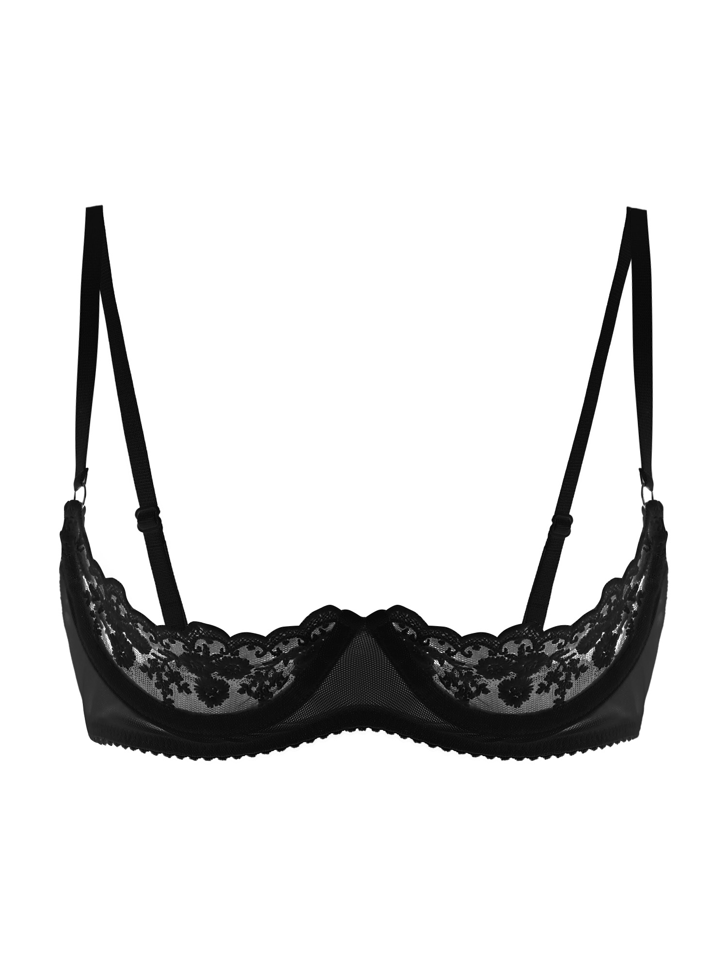Underwear - Women Sexy Open Cups Bra Sheer