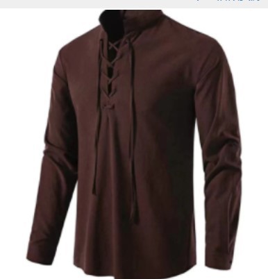 Medieval Gothic Lace Up Pirate Shirt - Mens Pirate Shirt Viking Retro Renaissance