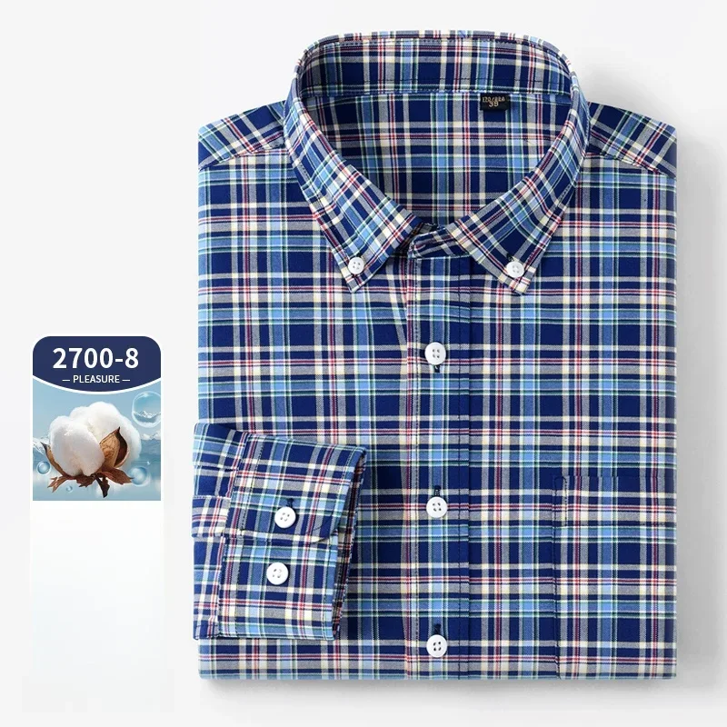 Oxford Cotton Casual Shirt Business - High Quality Long sleeve Shirt for