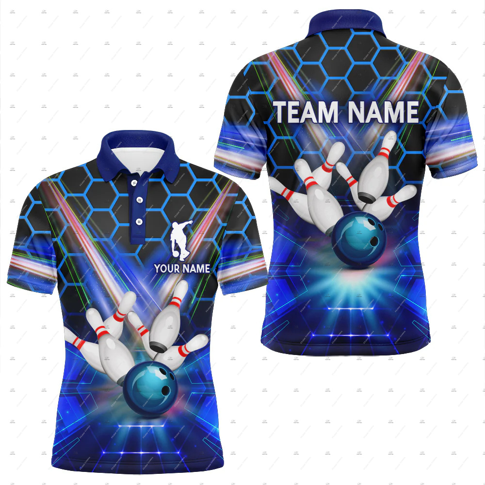 Short Sleeve Bowling Shirt Retro - Custom Name Bowling Skull Flame Graffiti