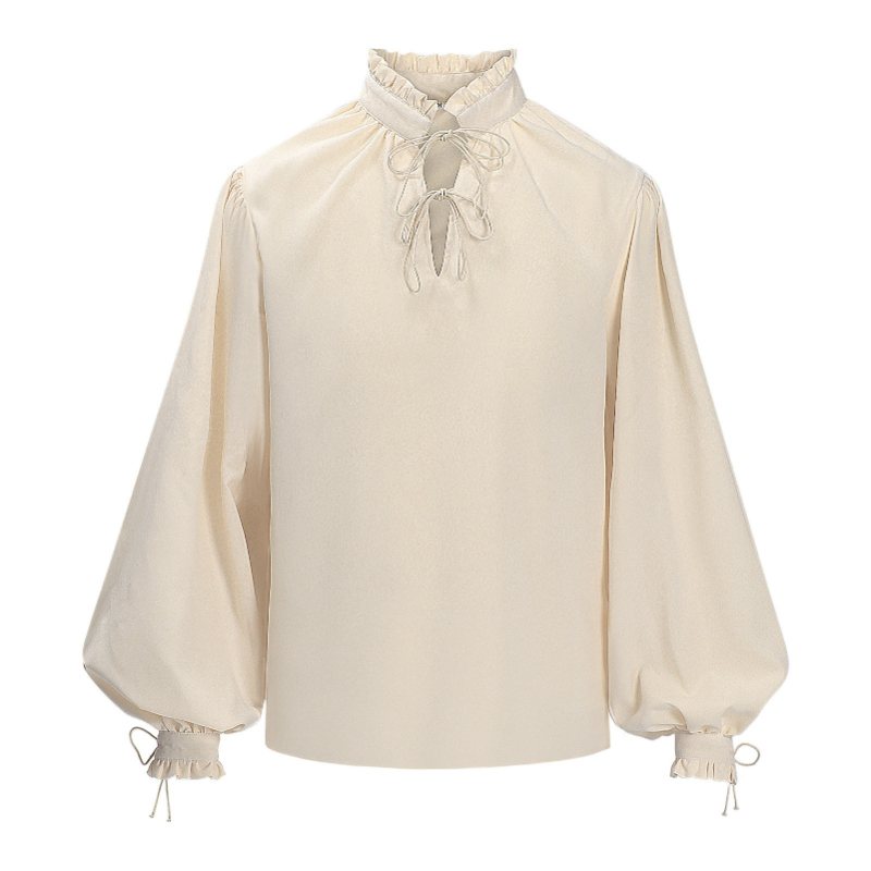 Medieval Gothic Lace Up Pirate Shirt - Renaissance Medieval Pirate Shirt for Men