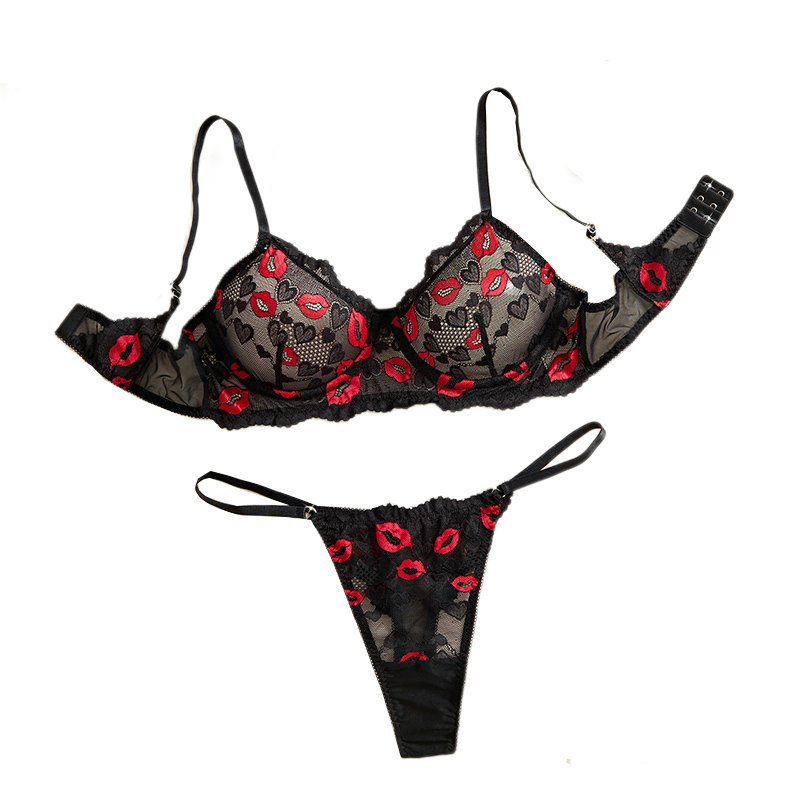 Underwear - Transparent Lace Underwear Sexy Lingerie Set
