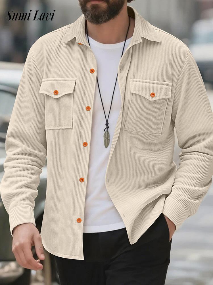 Corduroy Button Up Shirt Men - Casual Men's Corduroy Shirt Jacket Spring