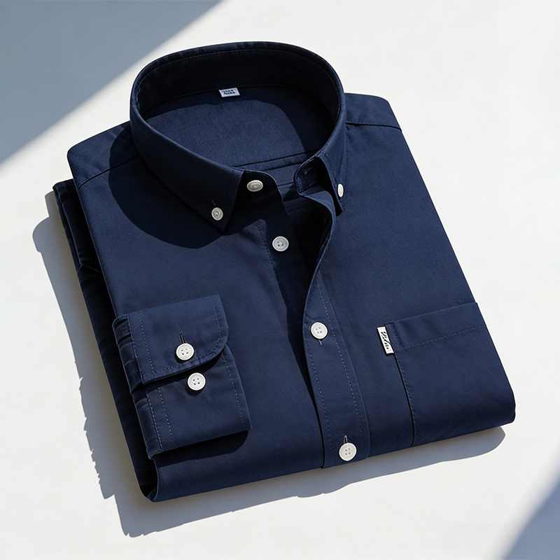 Oxford Cotton Casual Shirt Business - Men's Pure Cotton Oxford Solid Color