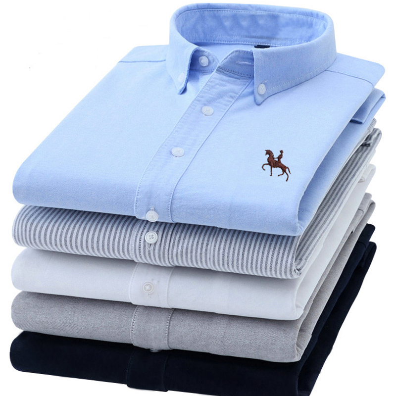 Oxford Cotton Casual Shirt Business - S-6XL Oxford Shirts for Men Long