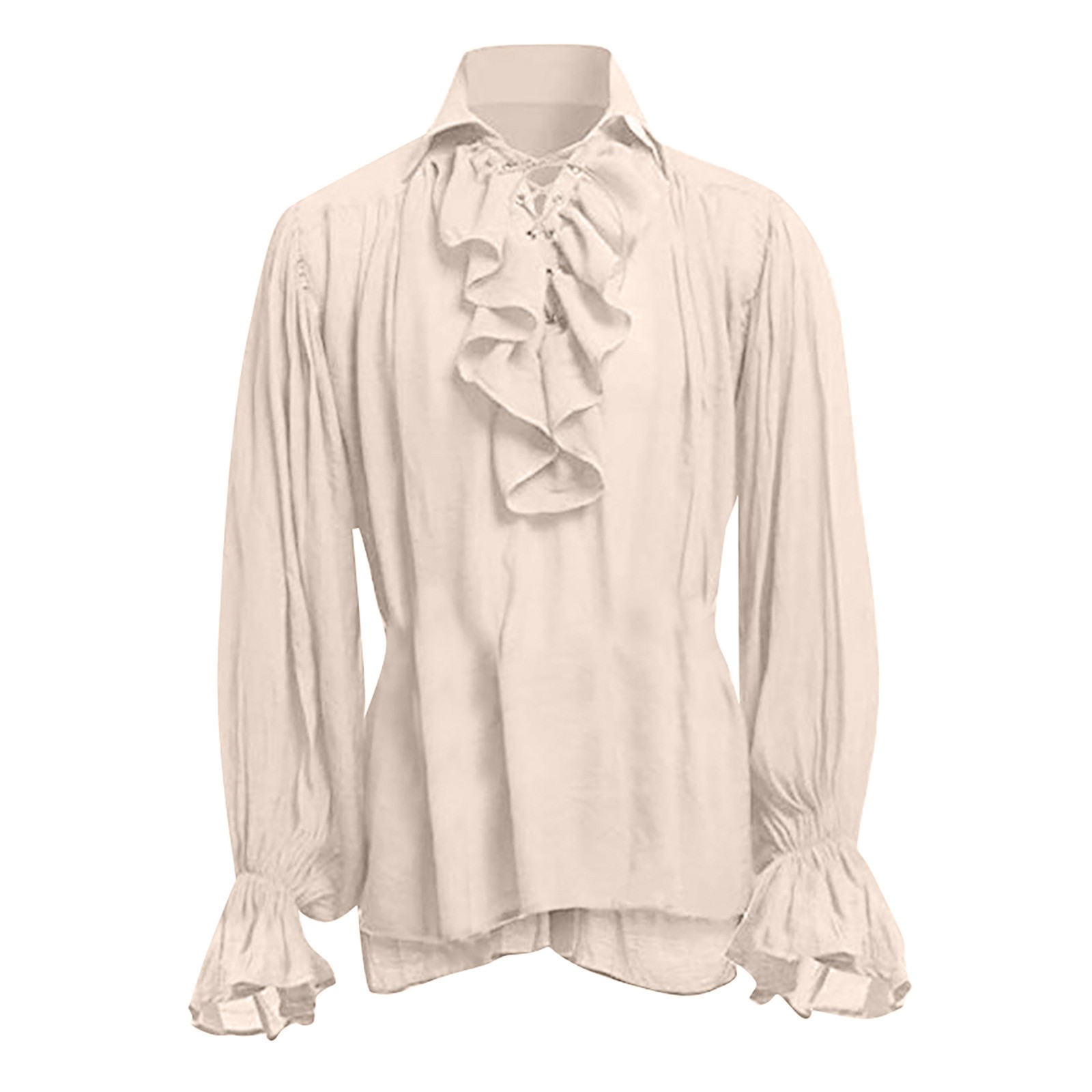 Medieval Gothic Lace Up Pirate Shirt - Mens Halloween Lace Up Pirate Shirt
