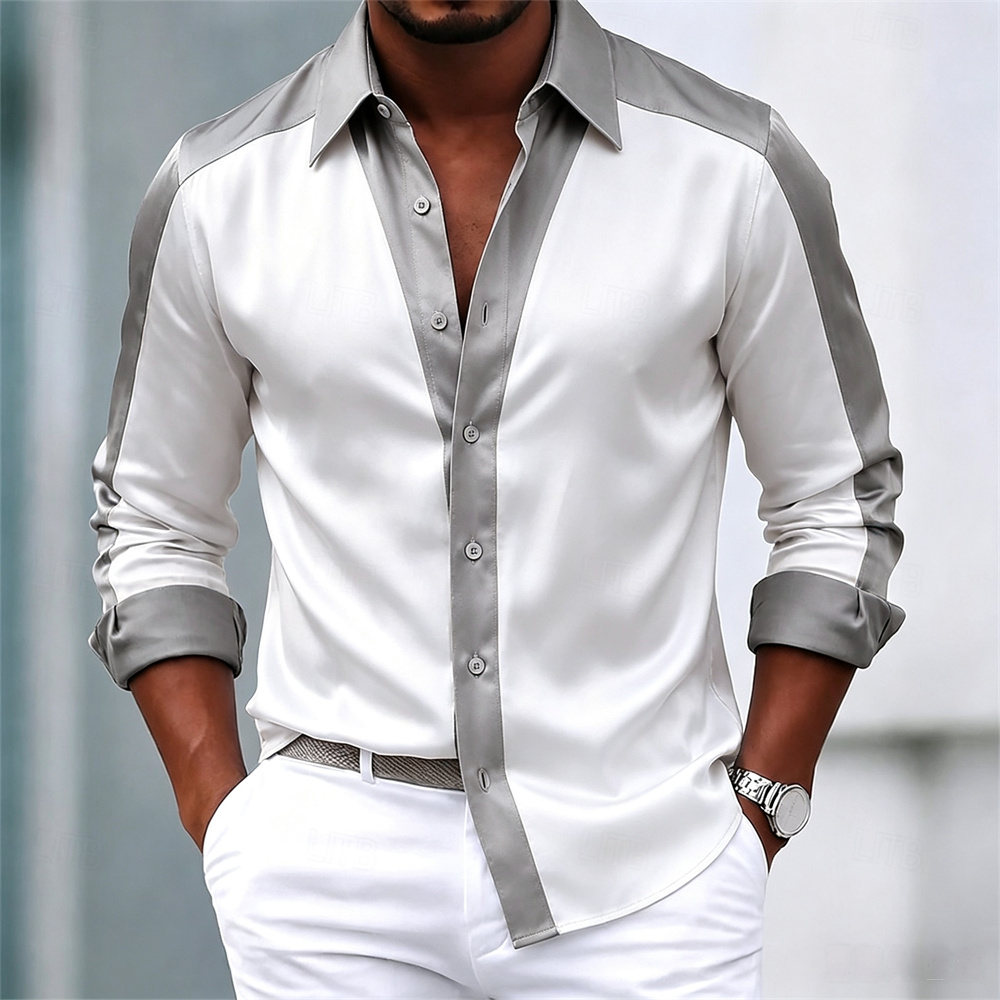 Mens Satin Silk Dress Shirt - Men's shirt satin shirt dress shirt