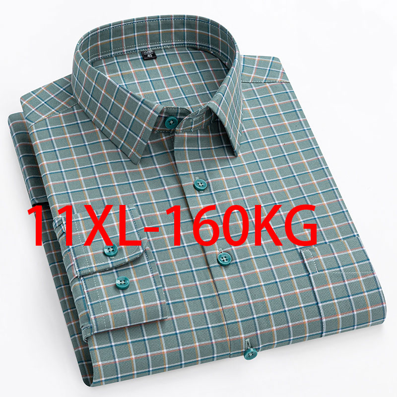 Oxford Cotton Casual Shirt Business - New 11XL 10XL Extra large men's