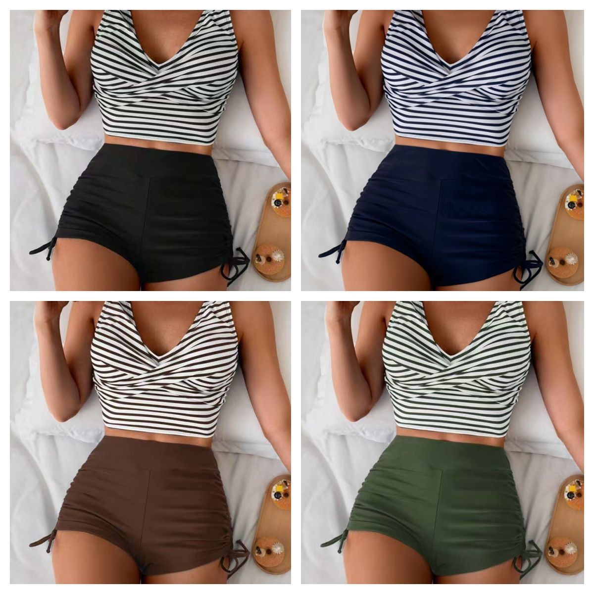 Women Swimwear Bikini Crop Top - Shorts ulasan dan harga