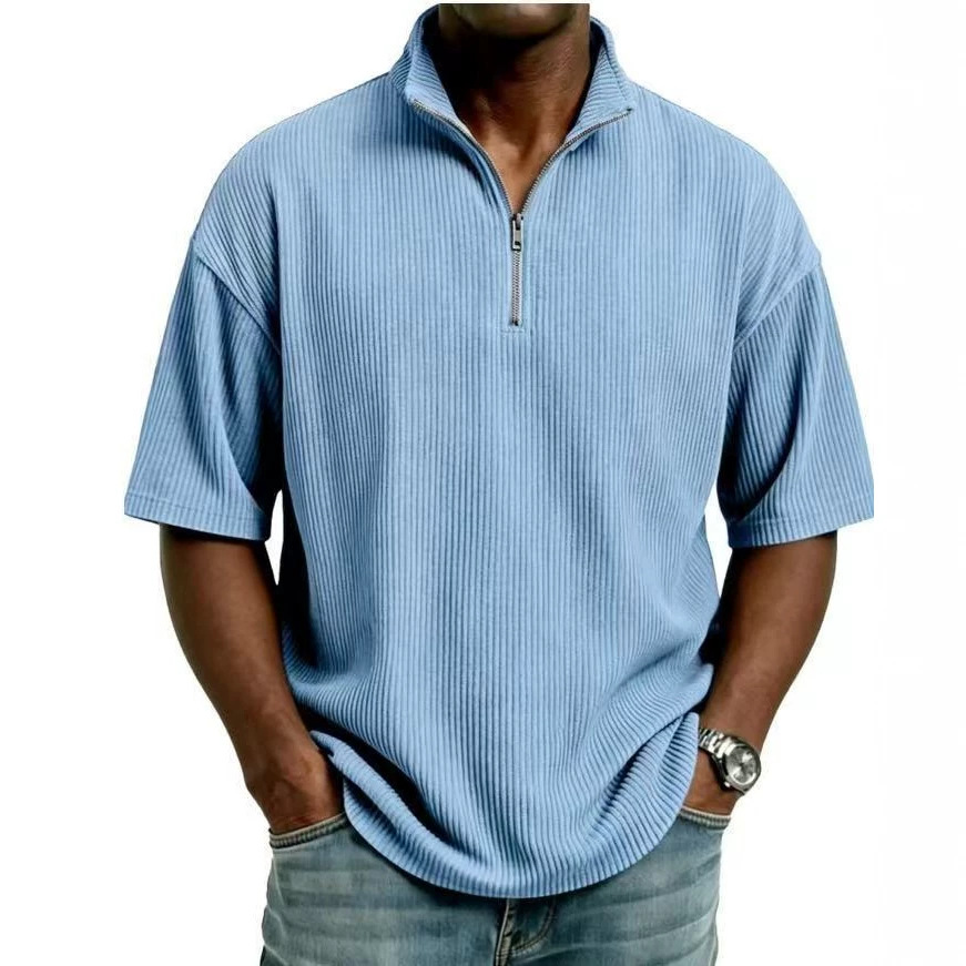 Summer Corduroy Stand-up Colla - Corduroy Button Up Shirt Men ulasan dan harga