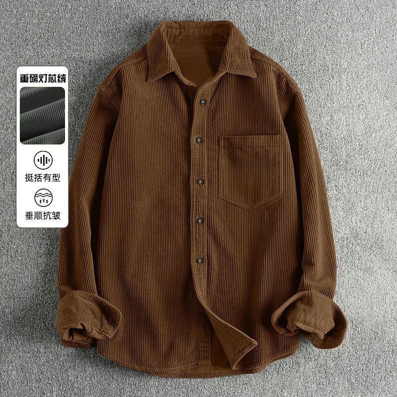Autumn Men's Corduroy Long Sle - Corduroy Button Up Shirt Men ulasan dan harga