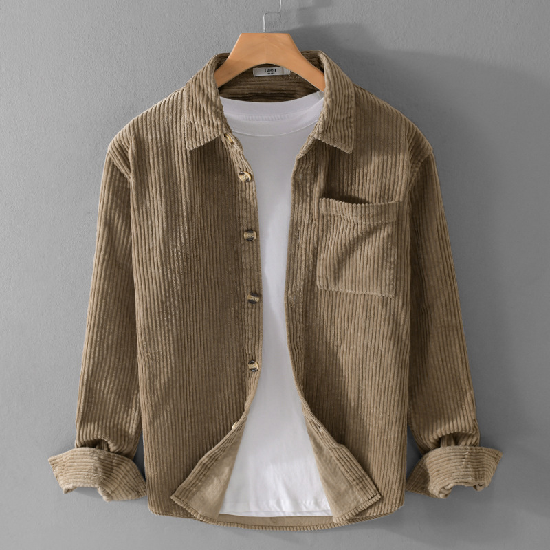 2026 New Men's Corduroy Shirt  - Corduroy Button Up Shirt Men ulasan dan harga