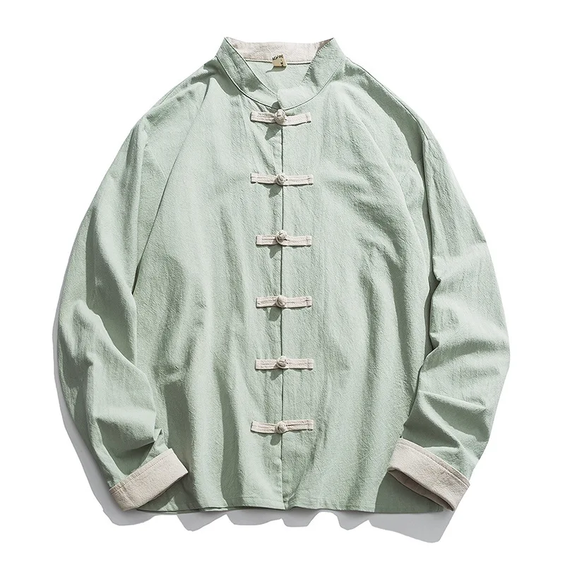 2020 New Kimono Jacket Men Tra - Mens Linen Shirt Long Sleeve ulasan dan harga