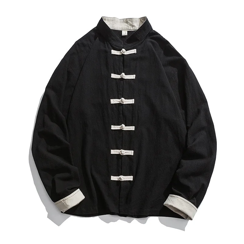 2020 New Kimono Jacket Men Tra - Mens Linen Shirt Long Sleeve ulasan dan harga