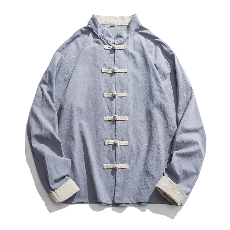 2020 New Kimono Jacket Men Tra - Mens Linen Shirt Long Sleeve ulasan dan harga