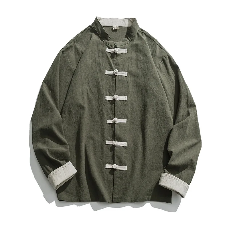2020 New Kimono Jacket Men Tra - Mens Linen Shirt Long Sleeve ulasan dan harga