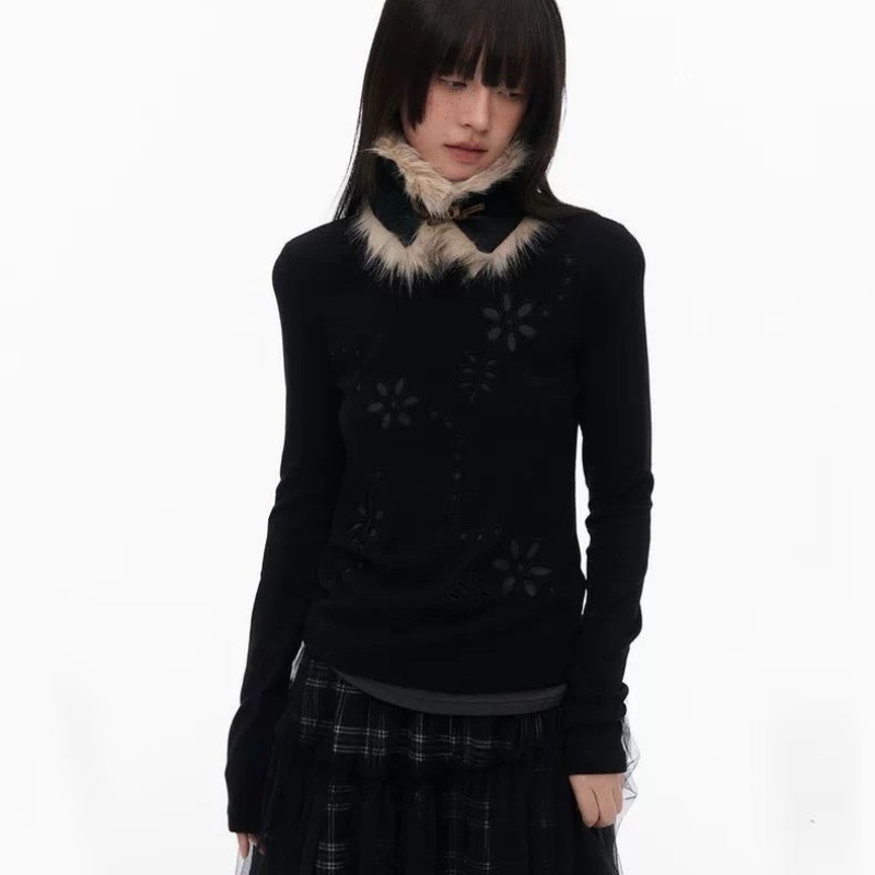Y2K Women Double Layer Embroid - T-Shirts ulasan dan harga