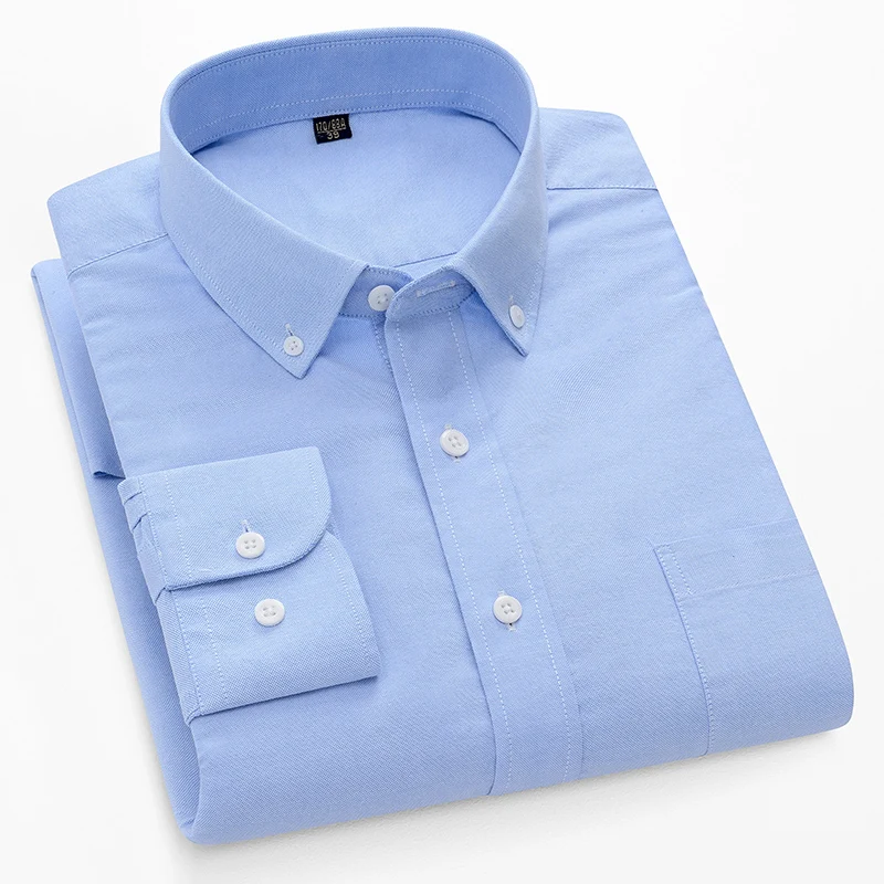 100%cotton oxford long-sleeve  - Oxford Cotton Casual Shirt Business ulasan dan harga