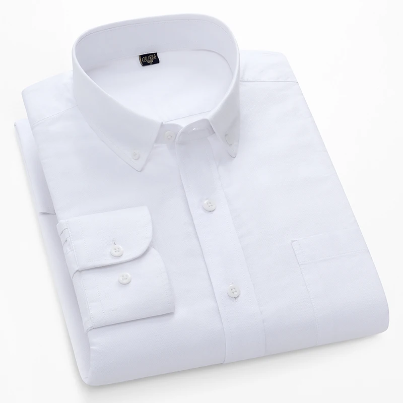 100%cotton oxford long-sleeve  - Oxford Cotton Casual Shirt Business ulasan dan harga
