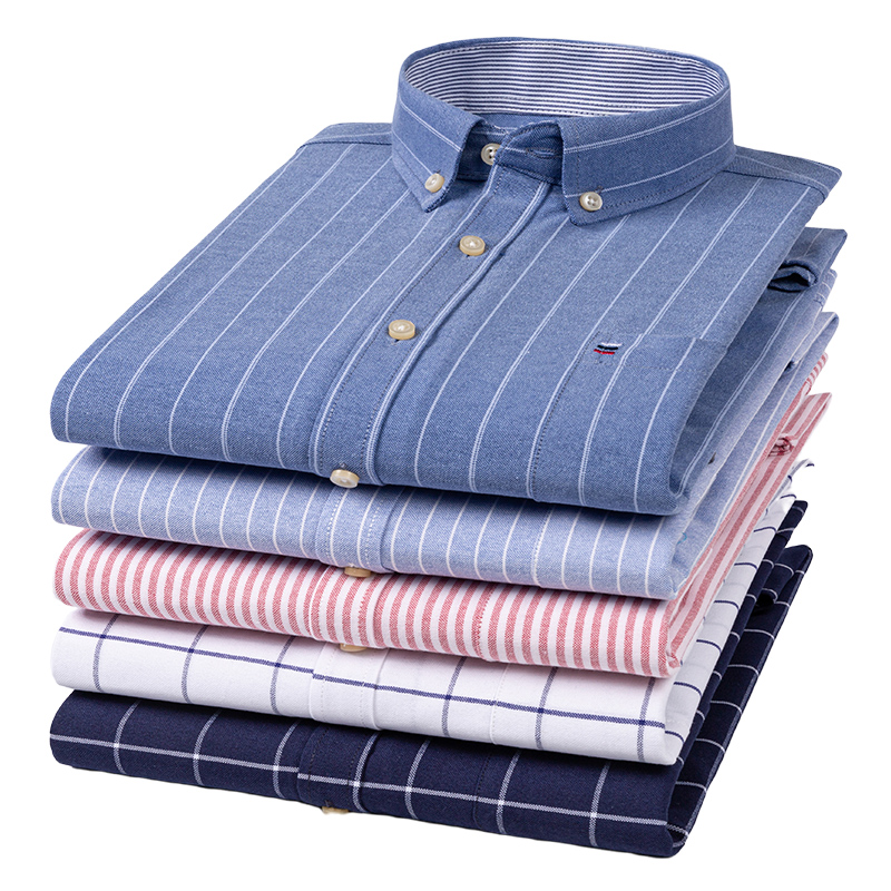 100% Pure Cotton Oxford Men St - Oxford Cotton Casual Shirt Business ulasan dan harga