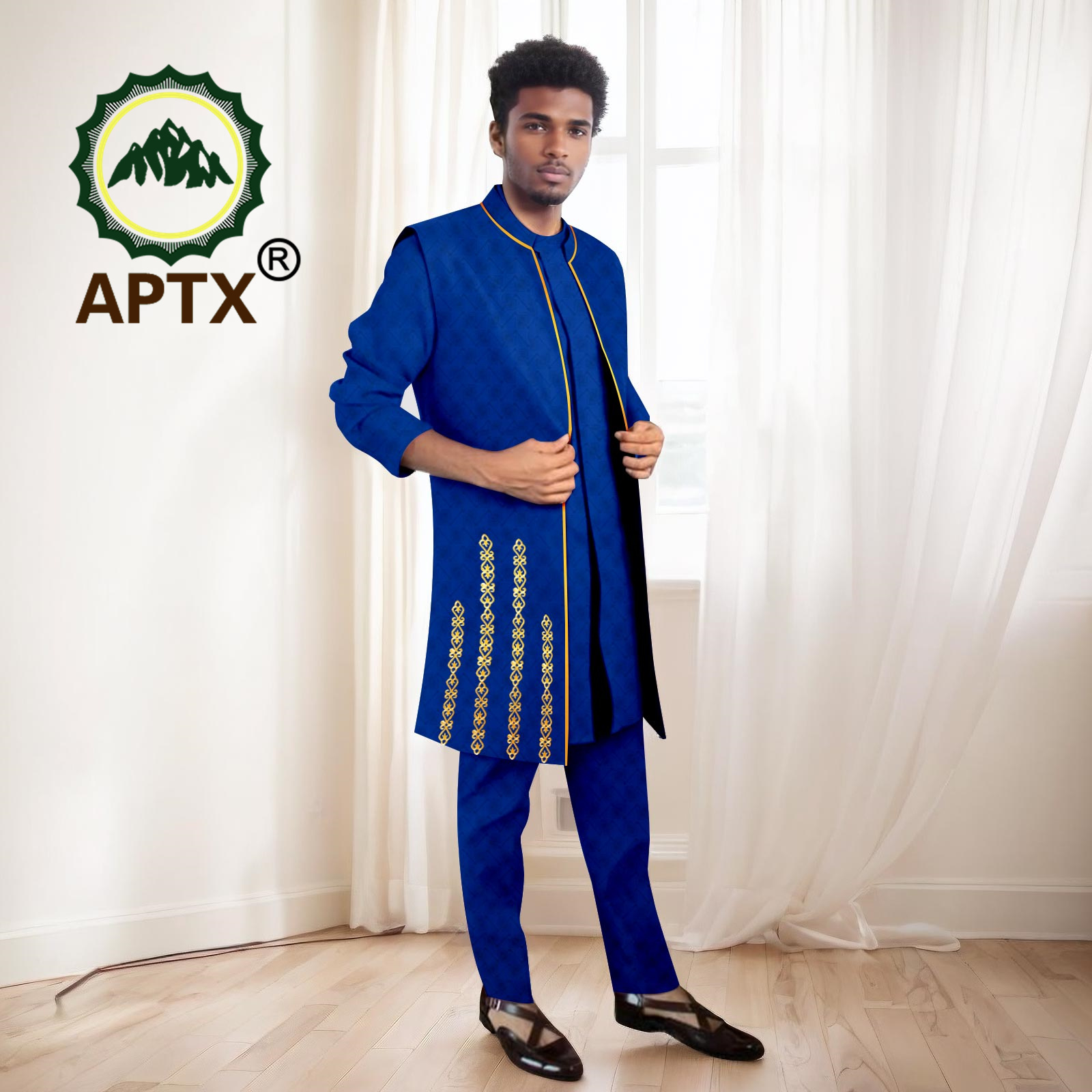 African Men Suits High Quality - Mandarin Collar Formal Shirt Slim Fit ulasan dan harga
