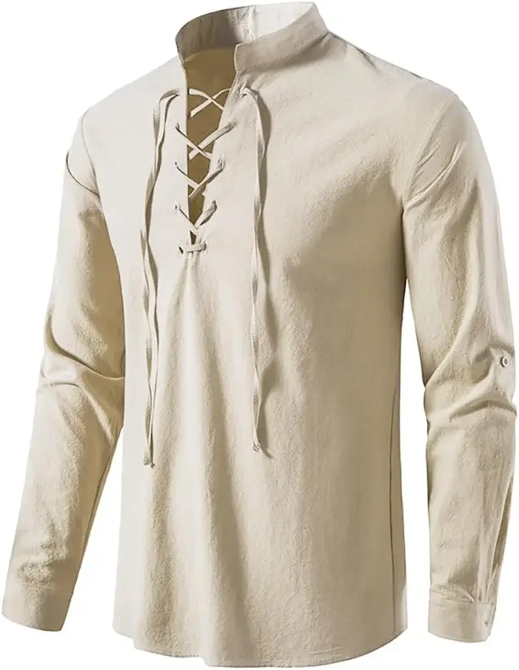 2-piece Set Men's Medieval Pir - Medieval Gothic Lace Up Pirate Shirt ulasan dan harga