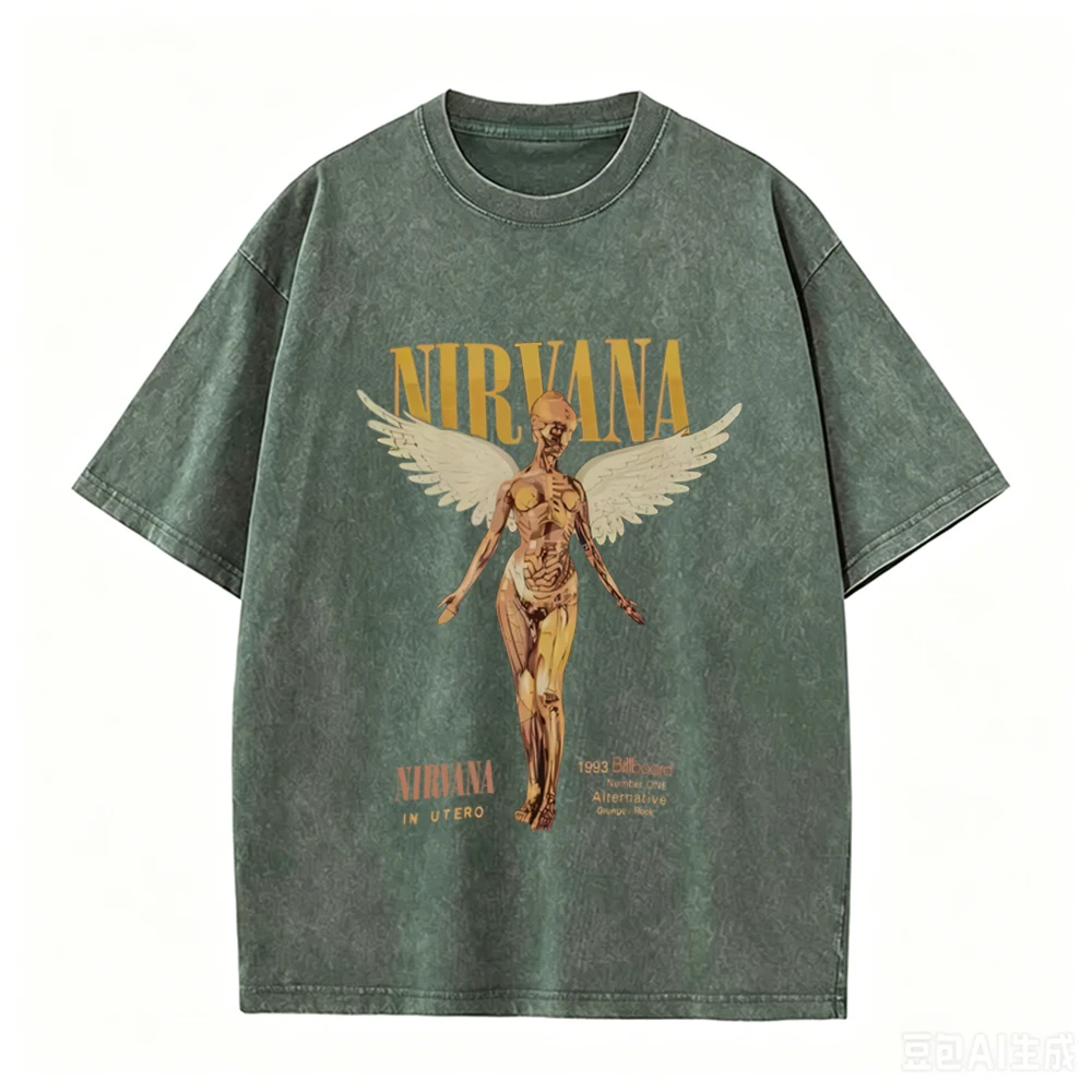 Retro Acid Wash Oversized T-sh - Acid Wash Vintage Graphic T Shirt ulasan dan harga