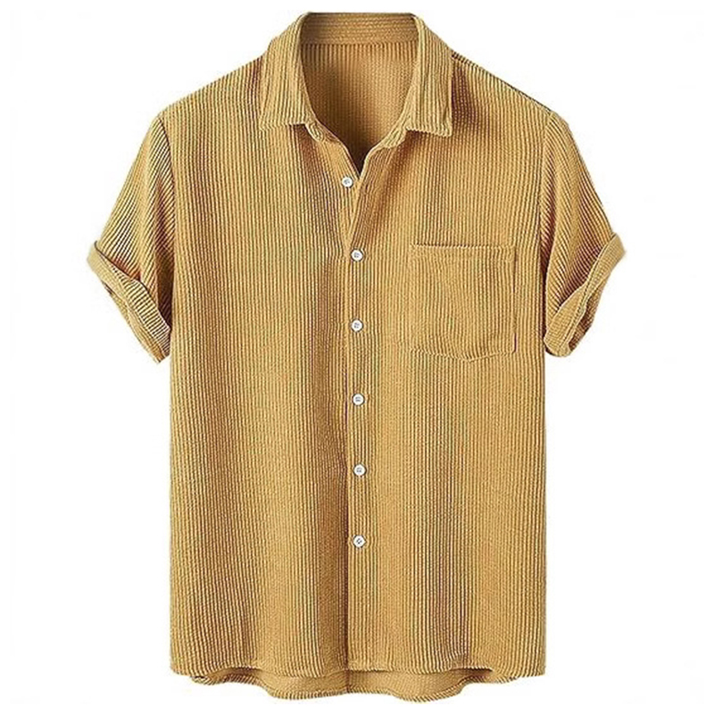 2026 Spring Summer Casual Mens - Corduroy Button Up Shirt Men ulasan dan harga