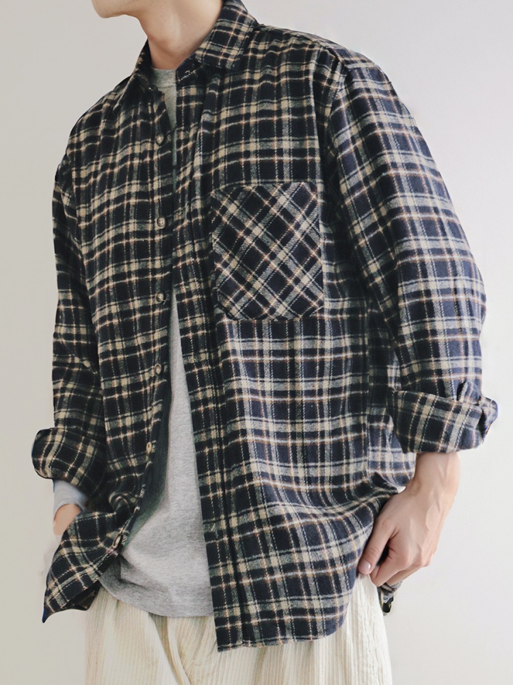 ‌Japanese Vintage Heavyweight  - Flannel Plaid Shirt Heavy Weight ulasan dan harga