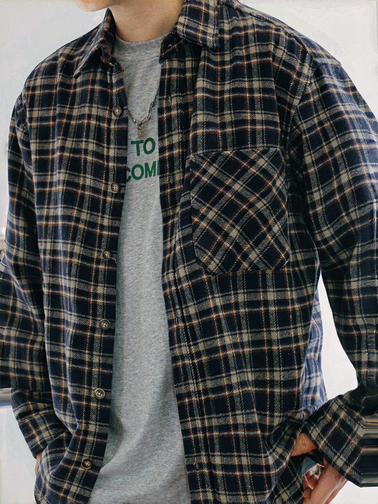 ‌Japanese Vintage Heavyweight  - Flannel Plaid Shirt Heavy Weight ulasan dan harga
