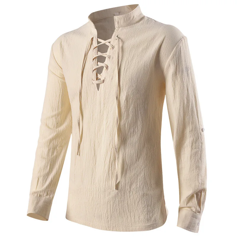Medieval Shirts Gothic Steampu - Medieval Gothic Lace Up Pirate Shirt ulasan dan harga