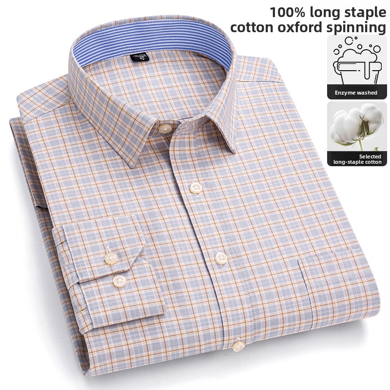 Pure Cotton High Quality Busin - Oxford Cotton Casual Shirt Business ulasan dan harga