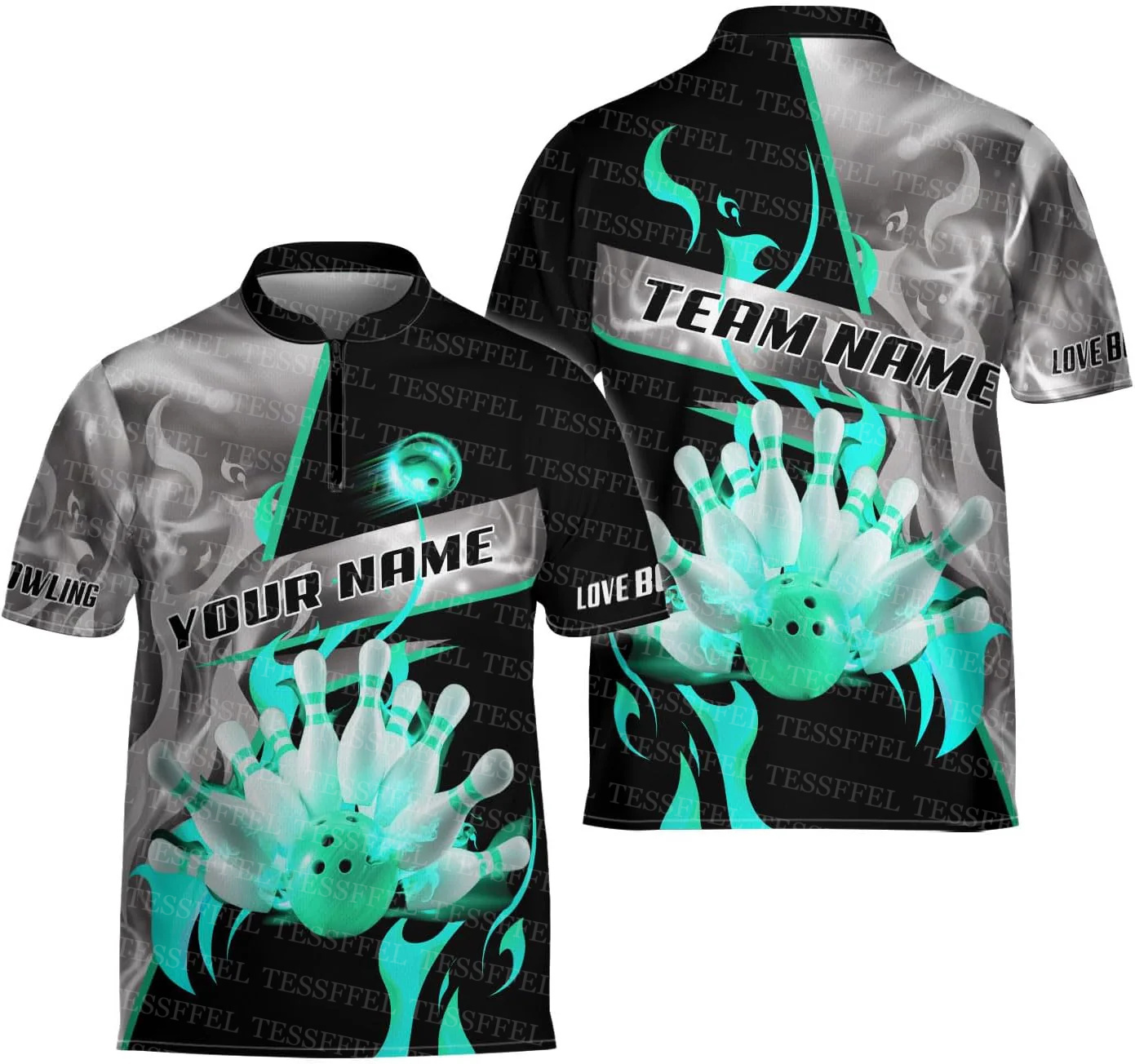 Custom Name Graffiti Flame Str - Short Sleeve Bowling Shirt Retro ulasan dan harga