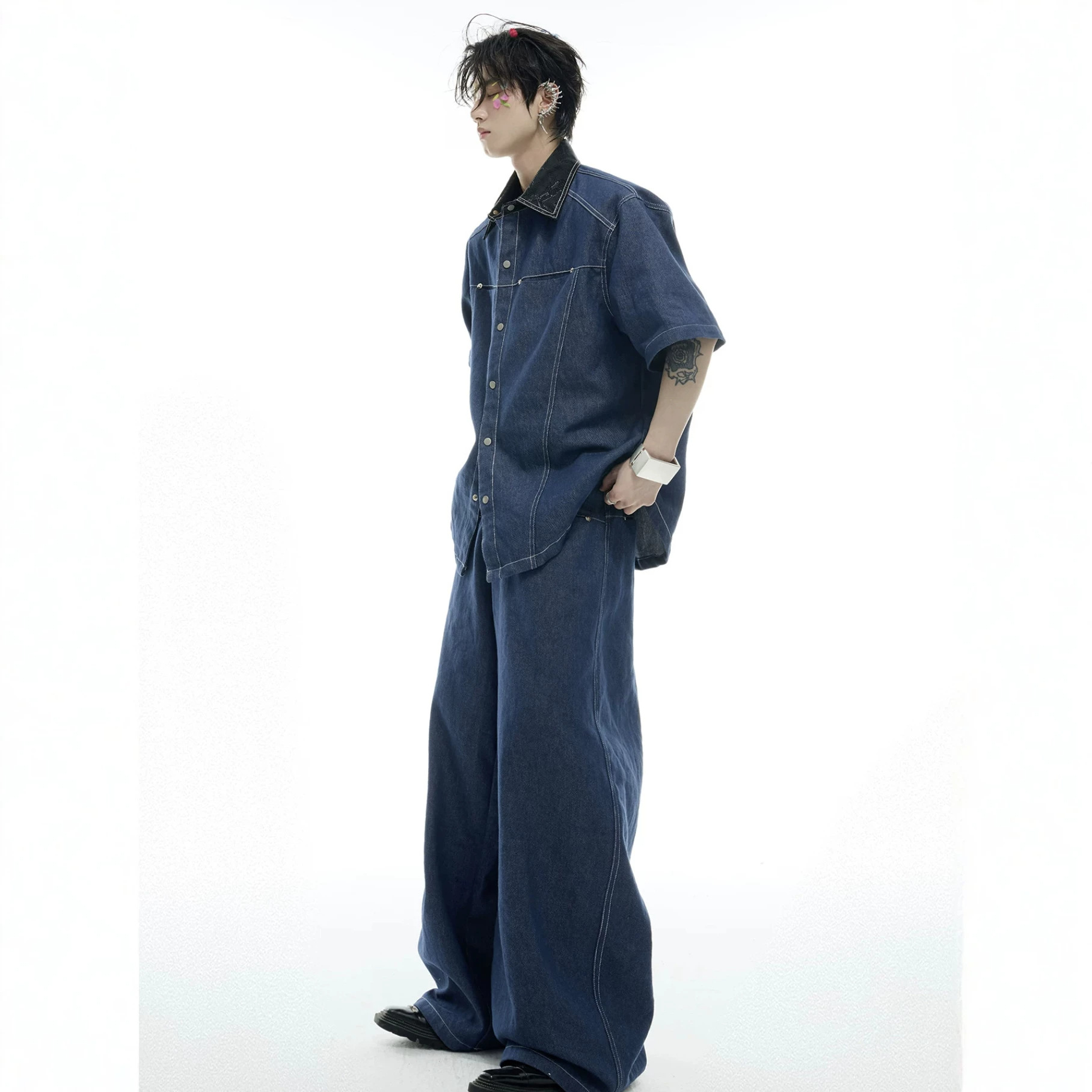 Summer Men's Denim Matching Se - Jeans ulasan dan harga