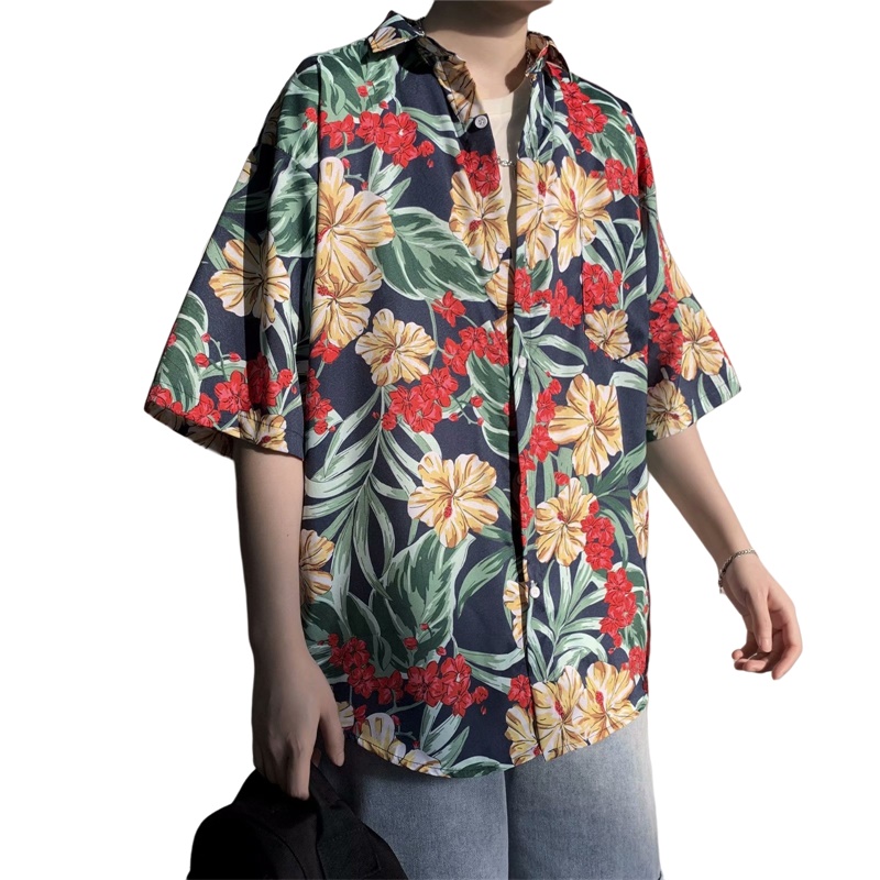 Casual Hawaiian Retro Floral P - Vintage Hawaiian Floral Shirt ulasan dan harga