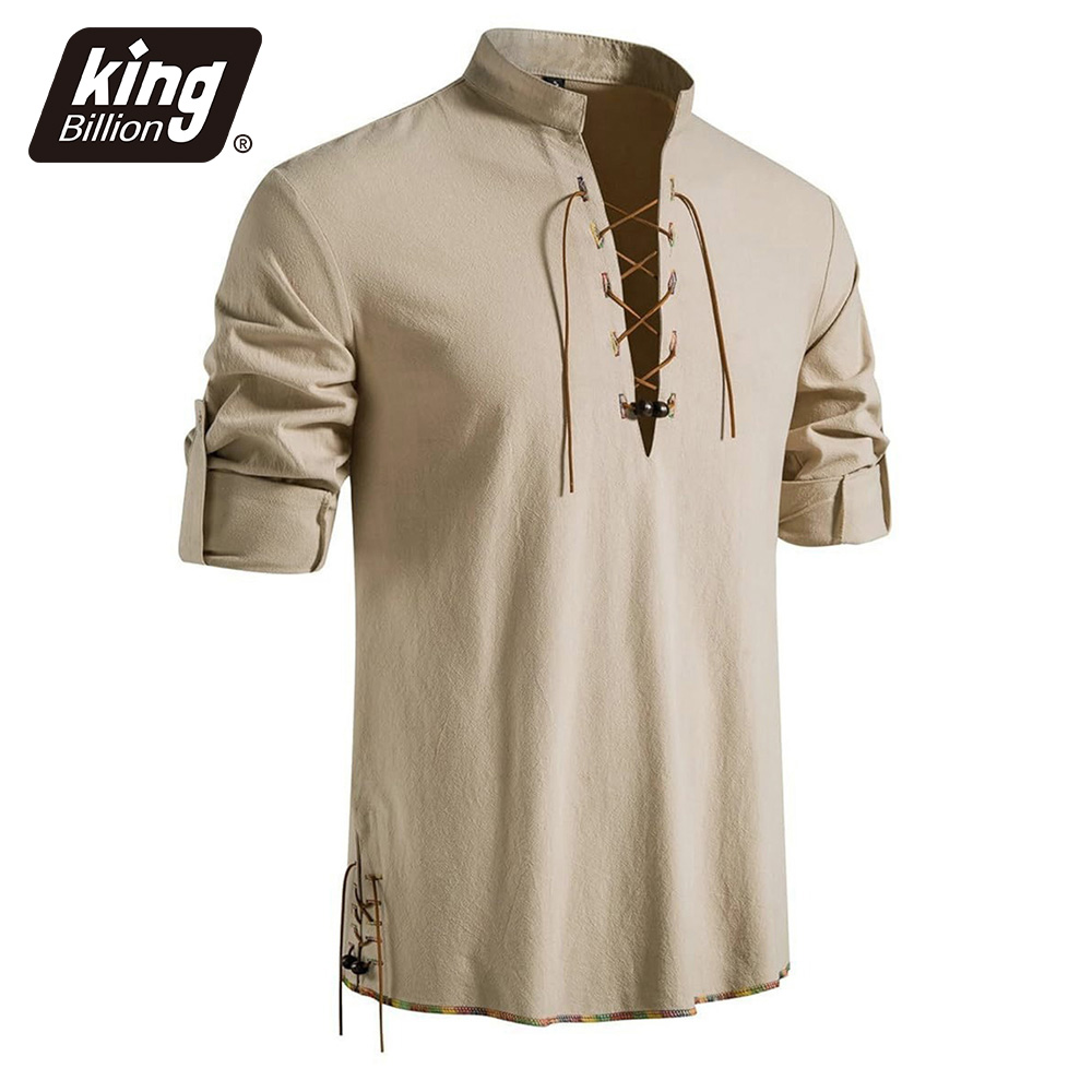 Men's Henley Neck Medieval Shi - Medieval Gothic Lace Up Pirate Shirt ulasan dan harga