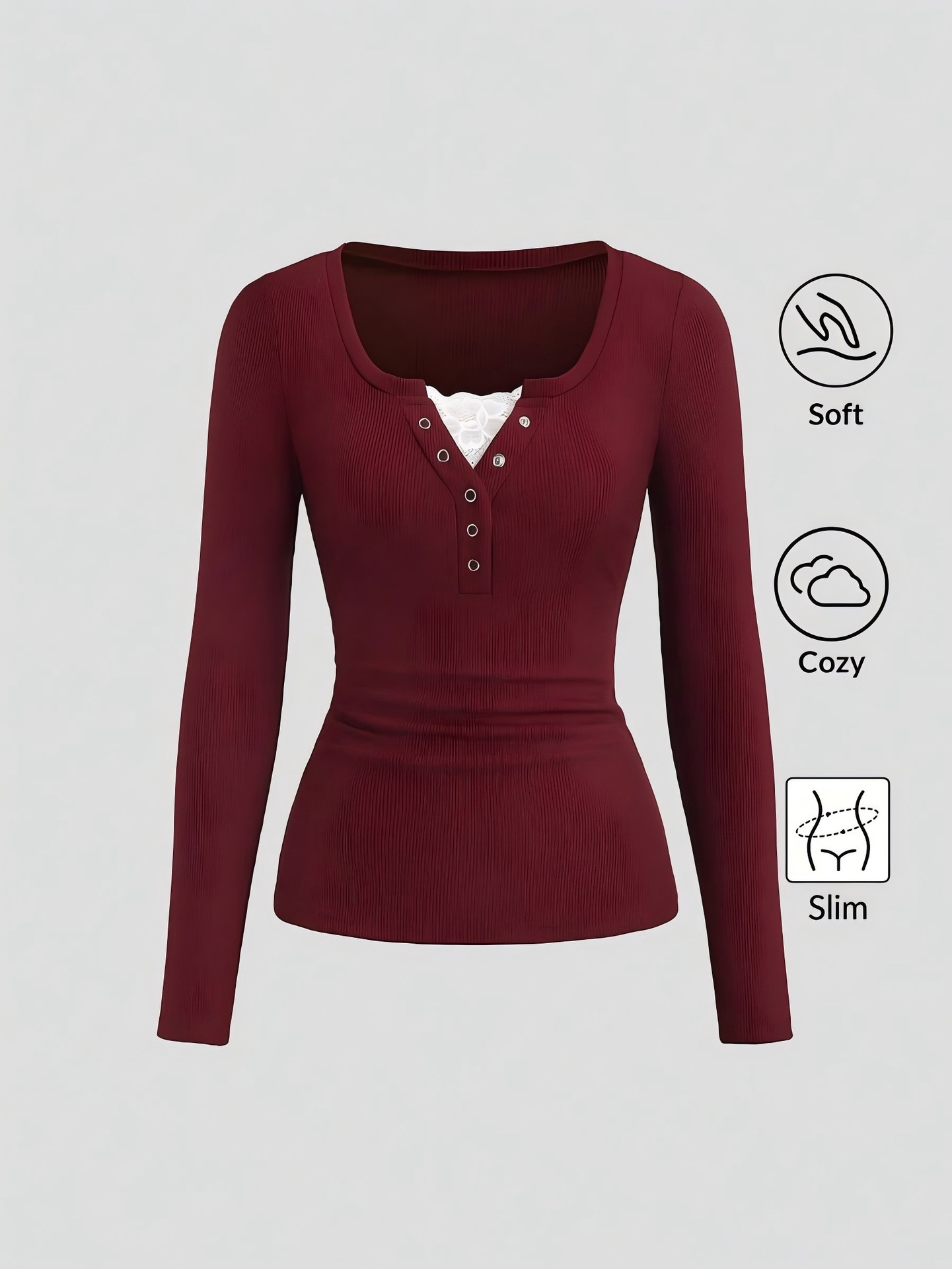 Women American Henley V Neck B - T-Shirts ulasan dan harga