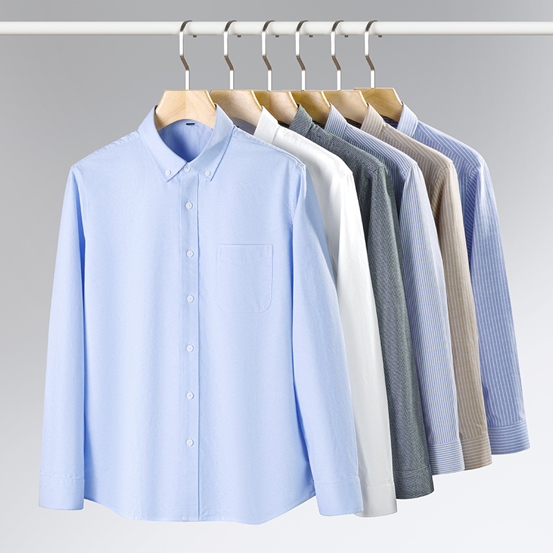 Spring New Men Oxford Shirt Lo - Oxford Cotton Casual Shirt Business ulasan dan harga