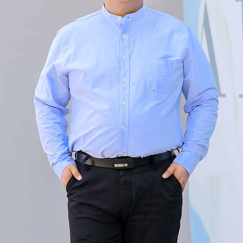 Autumn New Korean Shirt S-10XL - Mandarin Collar Formal Shirt Slim Fit ulasan dan harga