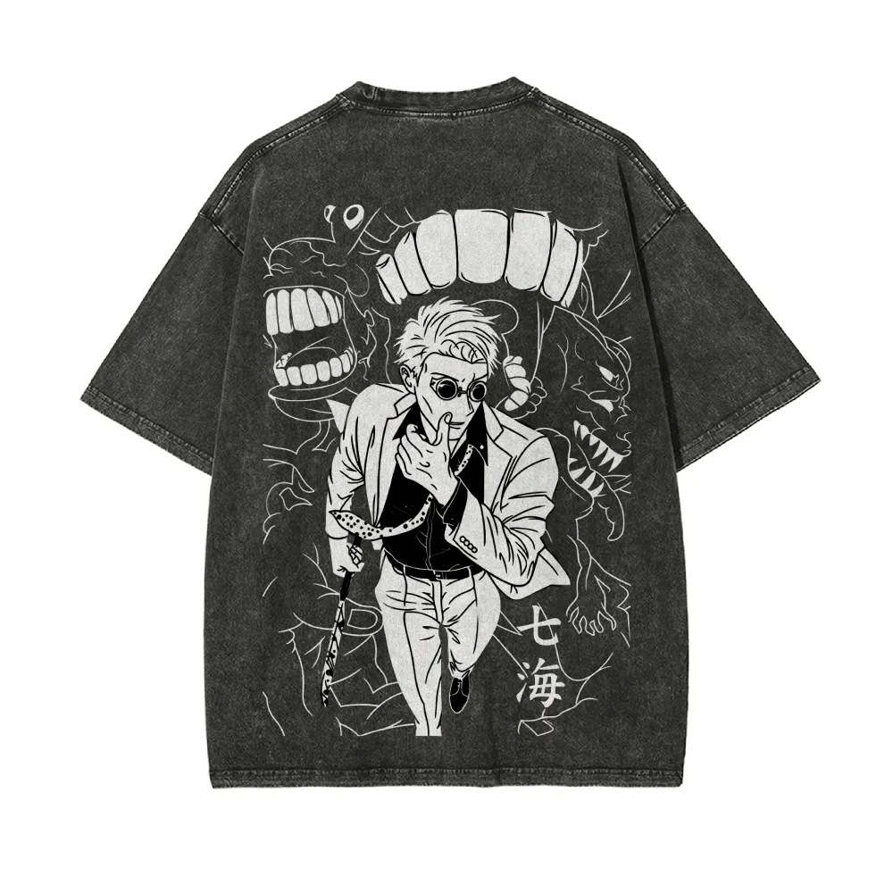 Kento Nanami T Shirt Jujutsu K - Acid Wash Vintage Graphic T Shirt ulasan dan harga