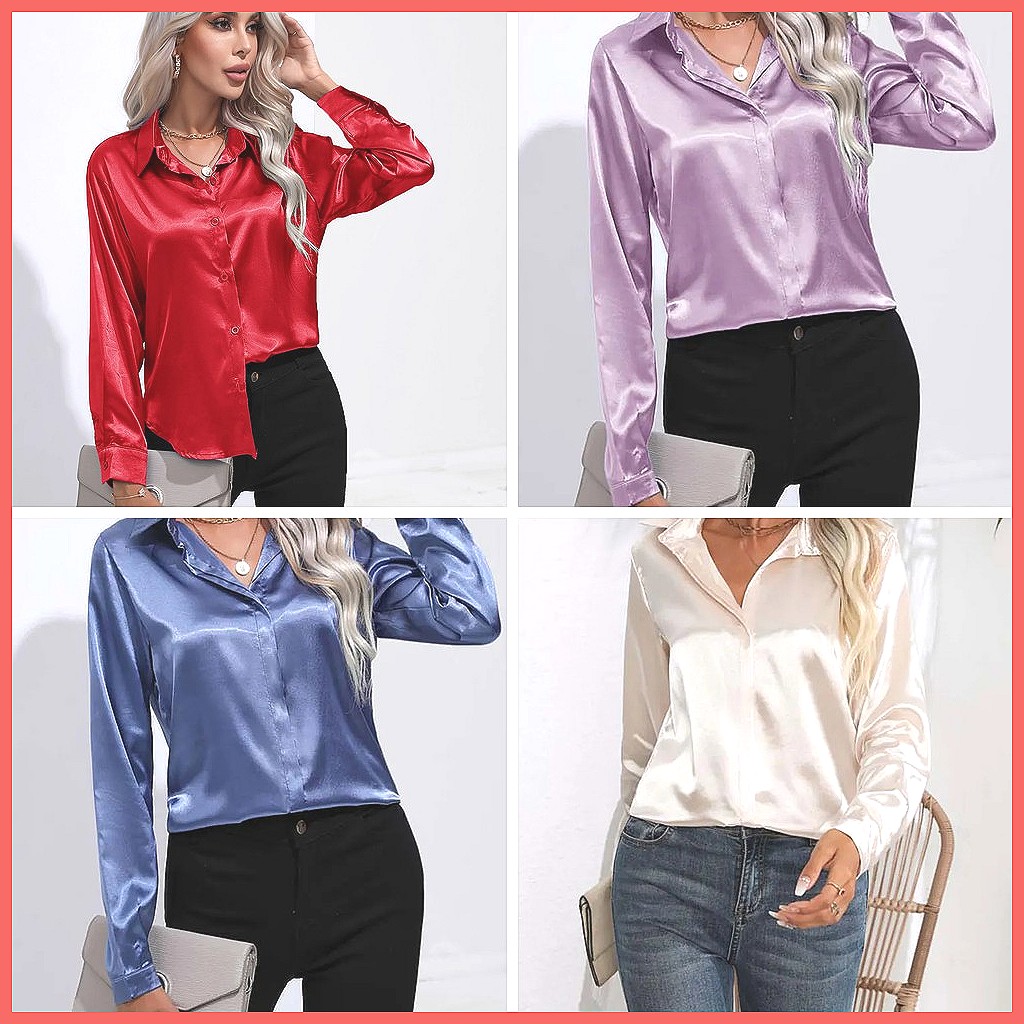 2025 Spring Summer Satin Shirt - Shirts ulasan dan harga