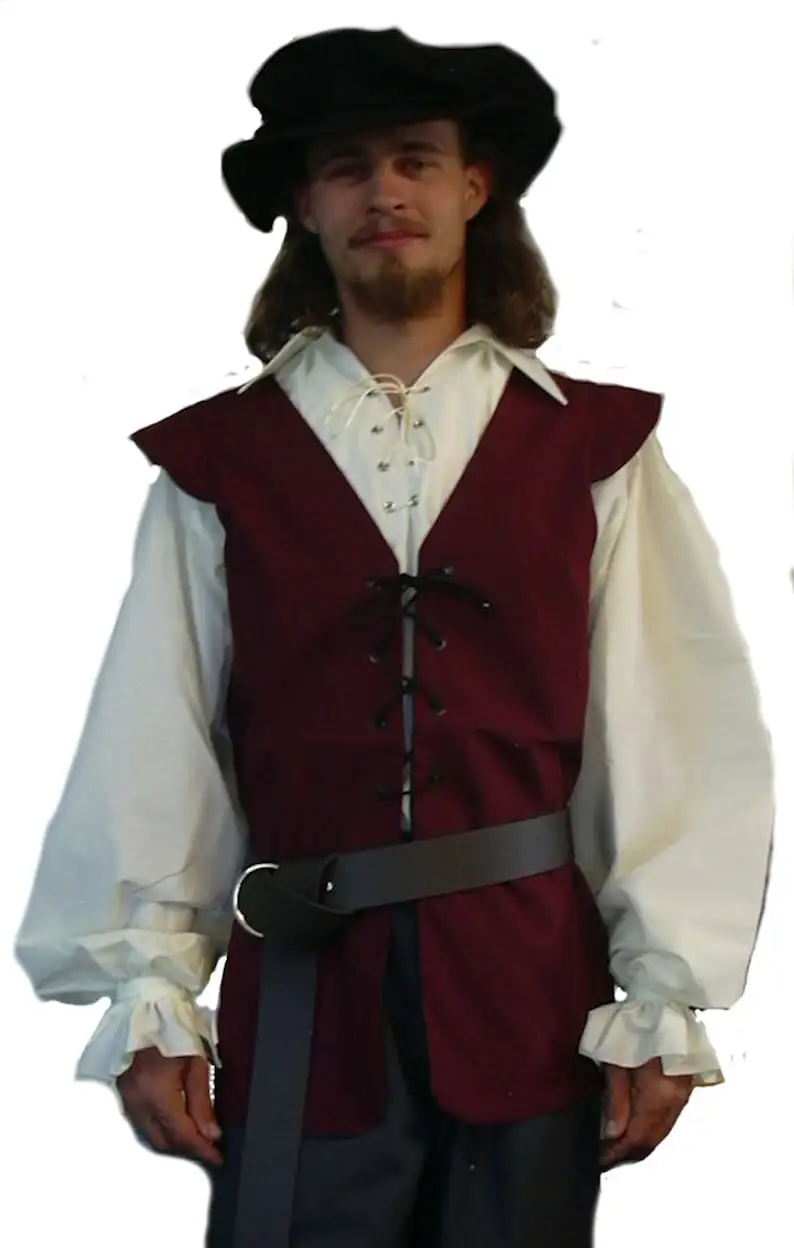 Medieval Shirts Ruffled Gothic - Medieval Gothic Lace Up Pirate Shirt ulasan dan harga