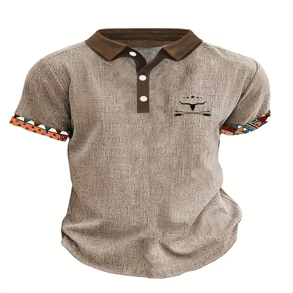 Men's Short Sleeve Polo Shirt  - Vintage Hawaiian Floral Shirt ulasan dan harga