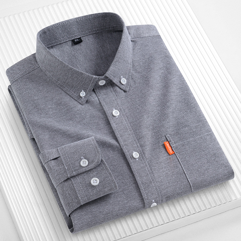 100% Pure Cotton Men's Busines - Oxford Cotton Casual Shirt Business ulasan dan harga