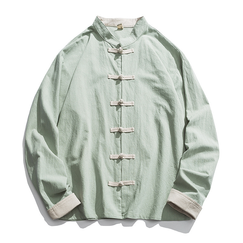 2026 New Kimono Jacket Men Tra - Mens Linen Shirt Long Sleeve ulasan dan harga