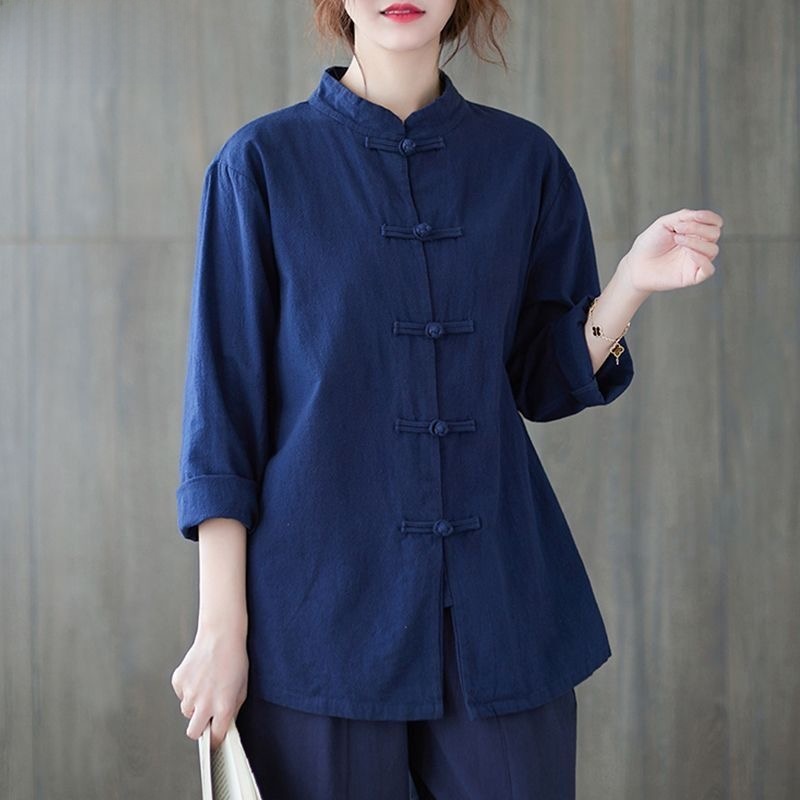 Loose Cotton Linen Shirt Long  - Mens Linen Shirt Long Sleeve ulasan dan harga